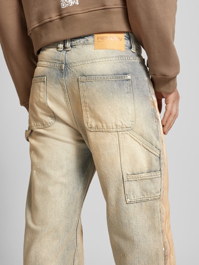 REVIEW Regular fit jeans in used-look Beige - 3