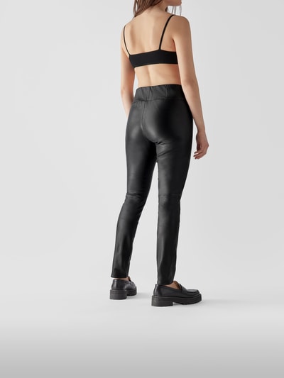 Arma High Waist Lederhose im Slim Fit Schwarz 5