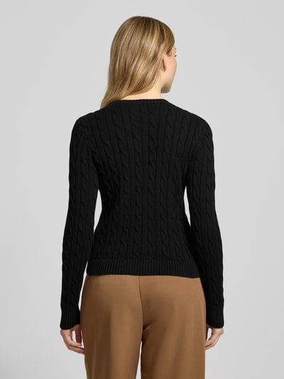 Lauren Ralph Lauren Strickjacke mit Zopfmuster und Label-Stitching Modell 'RALHAN' Black 5