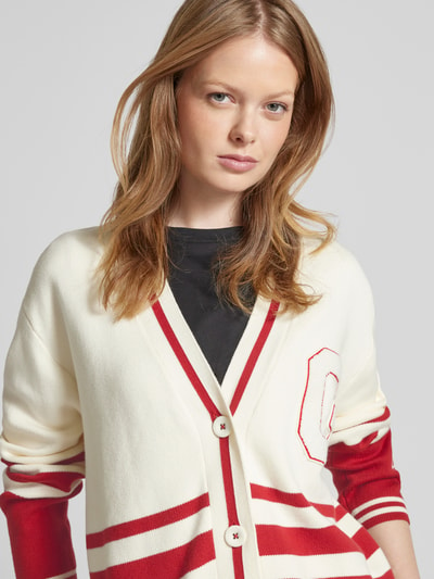 Gant Cardigan mit Label-Stitching Offwhite 3