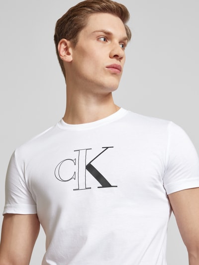 Calvin Klein Jeans T-shirt z nadrukiem z logo Biały 3