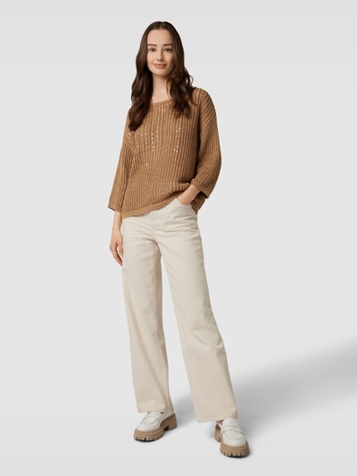 s.Oliver BLACK LABEL Strickpullover mit Strukturmuster Camel 1