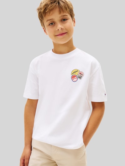 Tommy Hilfiger Teens Regular Fit T-Shirt aus reiner Baumwolle Weiss 4