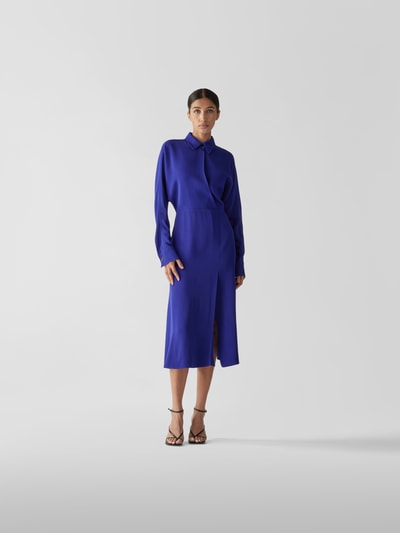 Victoria Beckham Hemdblusenkleid in Midilänge Bleu 1