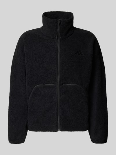 adidas Sportswear Fleecejacke mit Stehkragen und Label-Stitching Black 2