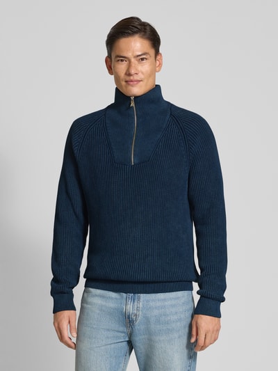 Armedangels Regular Fit Troyer aus reiner Baumwolle Modell 'KAALVES' Dunkelblau 4