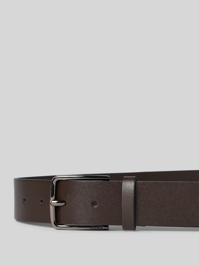 BOSS Leren riem met doornsluiting, model 'GERIK' Donkerbruin - 2