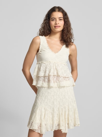 REVIEW Top aus Spitze mit V-Ausschnitt Offwhite 4