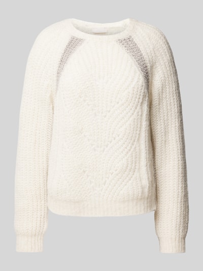 Liu Jo White Strickpullover mit Rundhalsausschnitt Offwhite 2