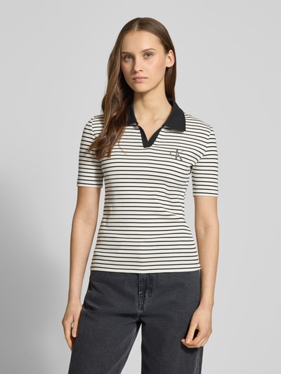 Calvin Klein Jeans Slim Fit Poloshirt mit Label-Stitching Black 4