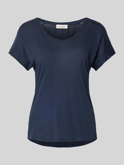 Marc O'Polo Relaxed fit T-shirt van een mix van katoen en viscose Marineblauw - 2