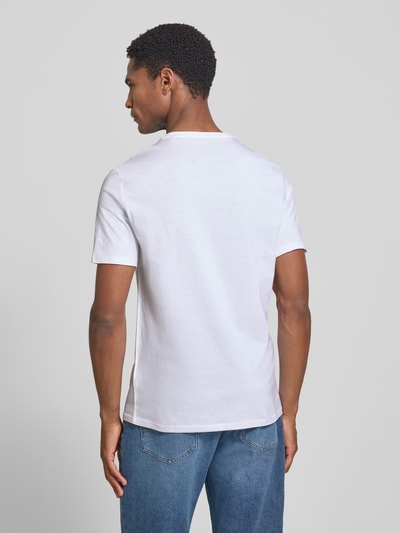 GUESS t-shirt z logo i okrągłym dekoltem Biały 5