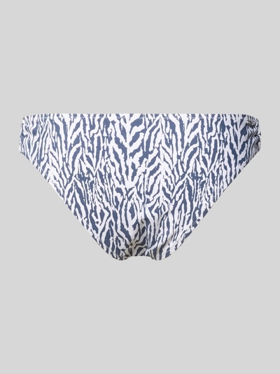 Produktfoto, Bikini-Slip mit Label-Detail Modell 'Nerissa' od Barts, biało-granatowy wzór, materiał z dodatkiem stretchu, high leg fit