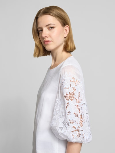 Max Mara Studio Regular Fit Bluse mit Lochspitze Modell 'ORDINE' Weiss 3