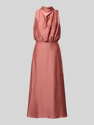 Produktfoto, Cocktailkleid mit Stehkragen von Swing, kolor jasnoróżowy, gładka powierzchnia, taliowany krój, sukienka midi, halka pod sukienkę, zamek błyskawiczny z tyłu, długość tyłu w rozmiarze 36: 126 cm, szerokość w rozmiarze 36: 34 cm