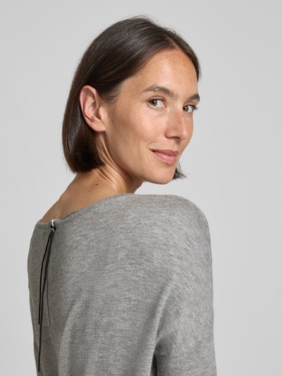 Vero Moda Comfort Fit Strickpullover aus Viskose-Mix Modell 'BREEZE AURA' Mittelgrau Melange 3