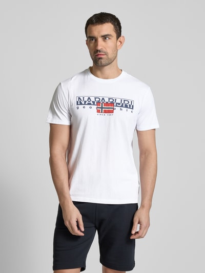 Napapijri T-Shirt mit Label-Print Modell 'AYLMER' Weiss 4