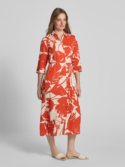Marc O'Polo Fließendes Hemdblusenkleid mit Bindegürtel Orange 1