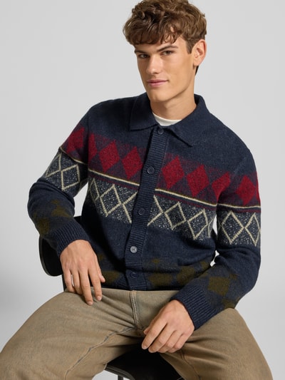 Marc O'Polo Denim Sweter z dzianiny o kroju relaxed fit z mieszanki żywej wełny z dodatkiem moheru Ciemnoniebieski 3