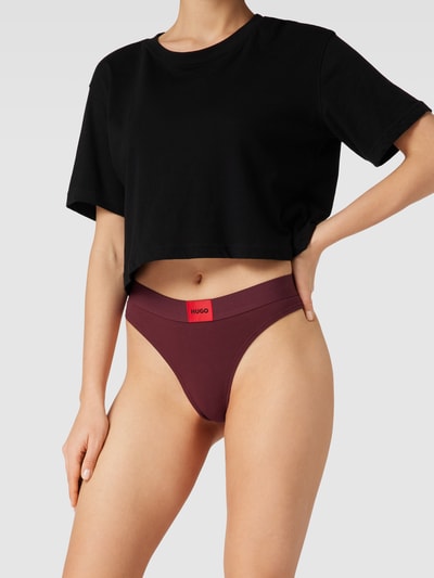 HUGO String mit Label-Patch Bordeaux Rot 1