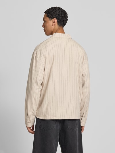 PEGADOR Overshirt van viscosemix met gestikt logo model 'Sistelo' Offwhite - 5