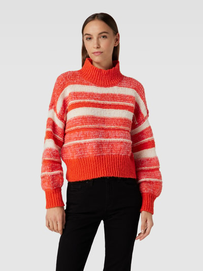 Vero Moda Strickpullover mit Streifenmuster Modell 'KAMMA' Rot 4