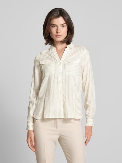 Vero Moda Regular fit overhemdblouse van pure viscose, model 'BUMPY' Wit - 4
