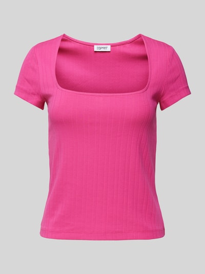 Esprit T-shirt met boothals Felroze - 2