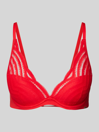 BOSS Triangelbeha met kant, model 'UNDERWIRE' Rood - 1