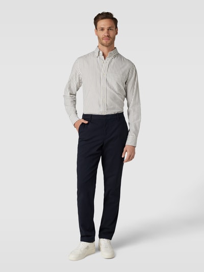 Bruun & Stengade Slim Fit Chino mit Viskose-Anteil Modell 'OLAV' Dunkelblau 1