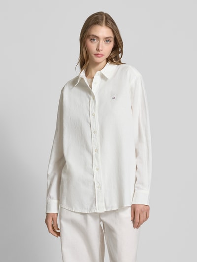 Tommy Jeans Relaxed fit blouseshirt van een mix van katoen en linnen Wit - 4