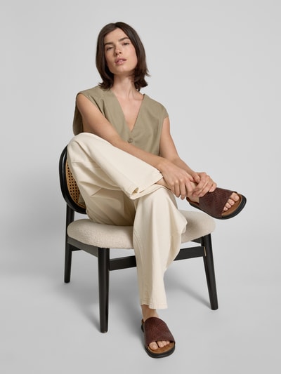 Vero Moda Wide leg jeans van puur katoen, model 'VALERIA' Ecru - 3