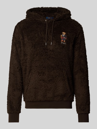 Polo Ralph Lauren Hoodie aus Kunstfell Dunkelbraun 2