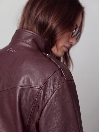 BOSS Orange Leren jack met opstaande kraag model 'C_Sabea1' Bordeaux - 3