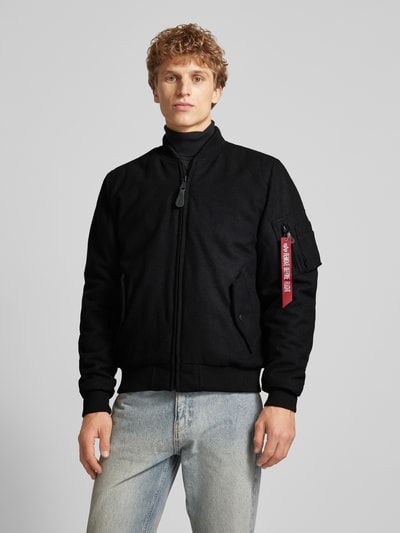 Alpha Industries Bluza rozpinana z detalem z logo Czarny 4