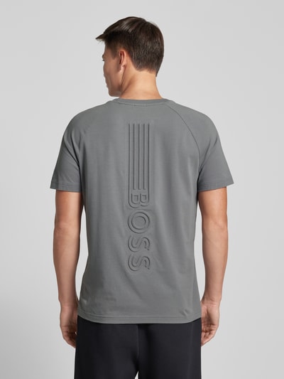 BOSS Green T-shirt met labelprint Antraciet - 5