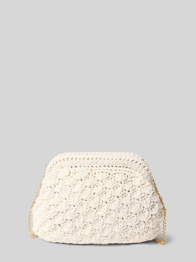 Produktfoto, Handtasche mit Strukturmuster und Schulterriemen von Jake*s Cocktail, Material-Mix mit Baumwoll-Anteil, Hauptfach mit Klickverschluss, Maße: Breite 22 cm, Länge 18 cm, Tiefe 10 cm, Schulterriemen 108 cm.