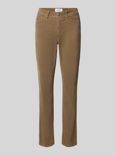 CAMBIO Slim Fit Cordhose aus Baumwoll-Mix Modell 'PIPER CROPPED' Taupe 1