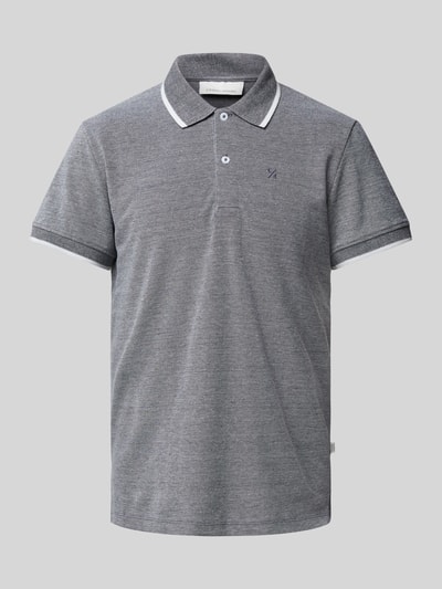 Casual Friday Slim fit poloshirt met logostitching, model 'TRISTAN' Marineblauw gemêleerd - 2