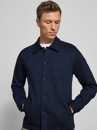 Lindbergh Overhemdjack met knoopsluiting Marineblauw - 3