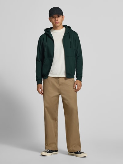 JACK & JONES Regular Fit Sweatjacke aus Baumwoll-Mix Modell 'BRADLEY' Dunkelgruen 1
