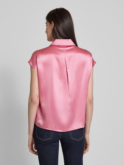 Luisa Cerano Regular fit blouse van zijde met kapmouwen Felroze - 5