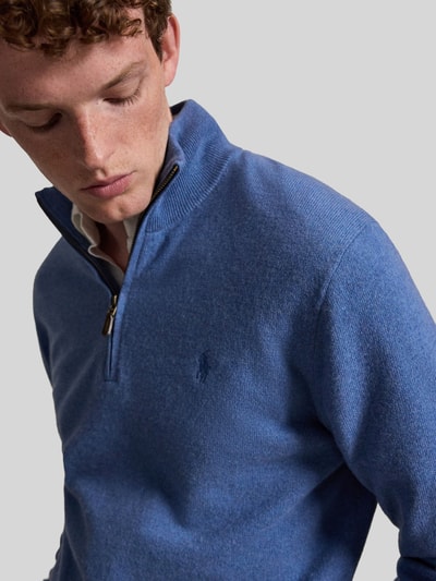 Polo Ralph Lauren Regular Fit Troyer aus reiner Wolle Jeansblau 3
