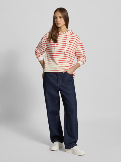 Pieces Loose Fit Hoodie aus Baumwoll-Mix Modell 'CHILLI' Rot Melange 1