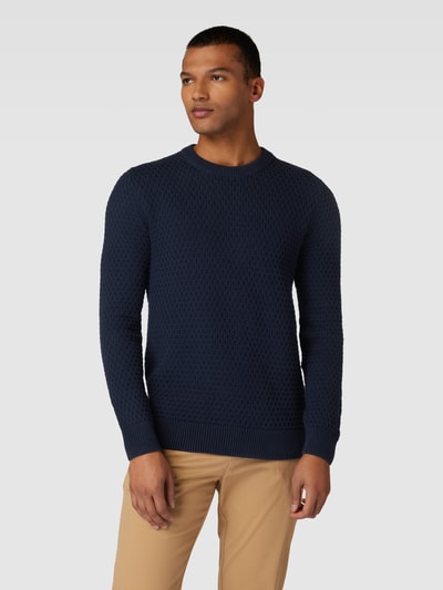 SELECTED HOMME Strickpullover mit Strukturmuster Modell 'REMYS' Dunkelblau 4