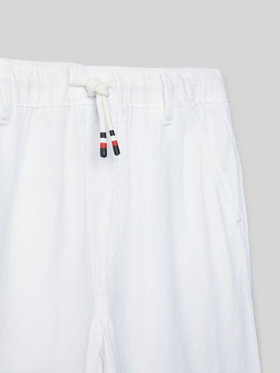 Tommy Hilfiger Teens Leinenhose mit elastischem Bund und Label-Stitching Weiss 2