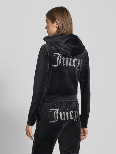Juicy Couture Bluza rozpinana z obszyciem kamieniami stras model ‘MADISON’ Czarny 5