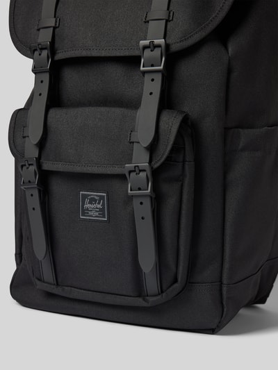 Herschel Rugzak met labeldetail, model 'Little America™' Zwart - 3