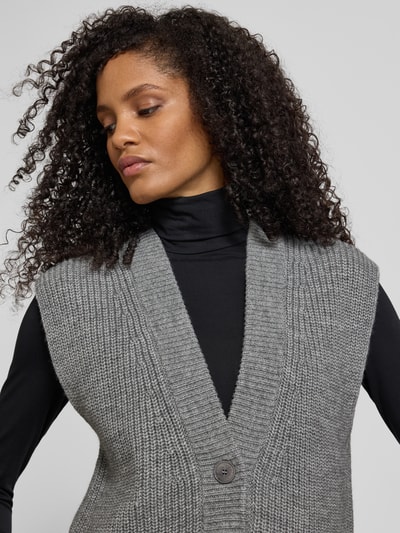 Drykorn Strickweste mit Woll-Anteil Modell 'PIGES' Mittelgrau Melange 3