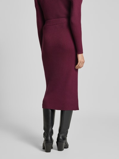 Soyaconcept Midirok in riblook, model 'KANITA' Bordeaux gemêleerd - 5